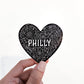 Philly Floral Heart Sticker, 2x3in