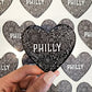 Philly Floral Heart Sticker, 2x3in