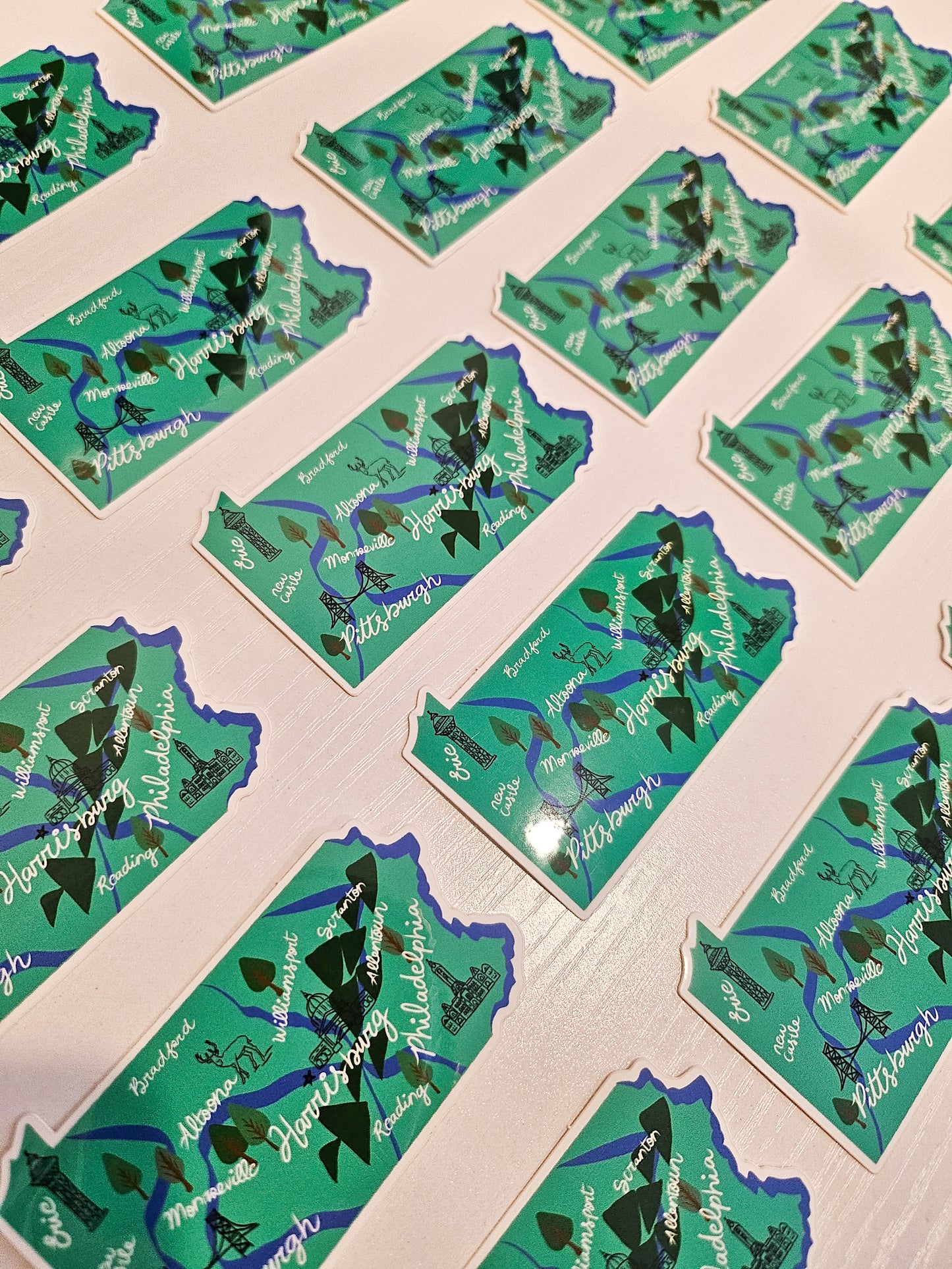 Pennsylvania State Sticker, 3x1.8in