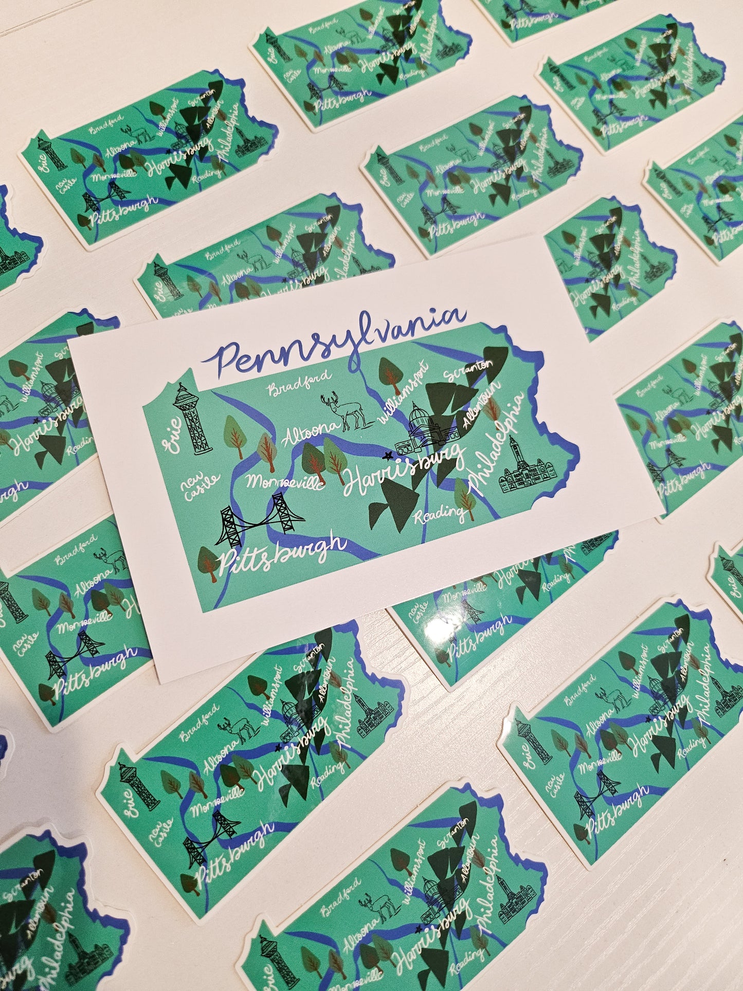 Pennsylvania State Sticker, 3x1.8in