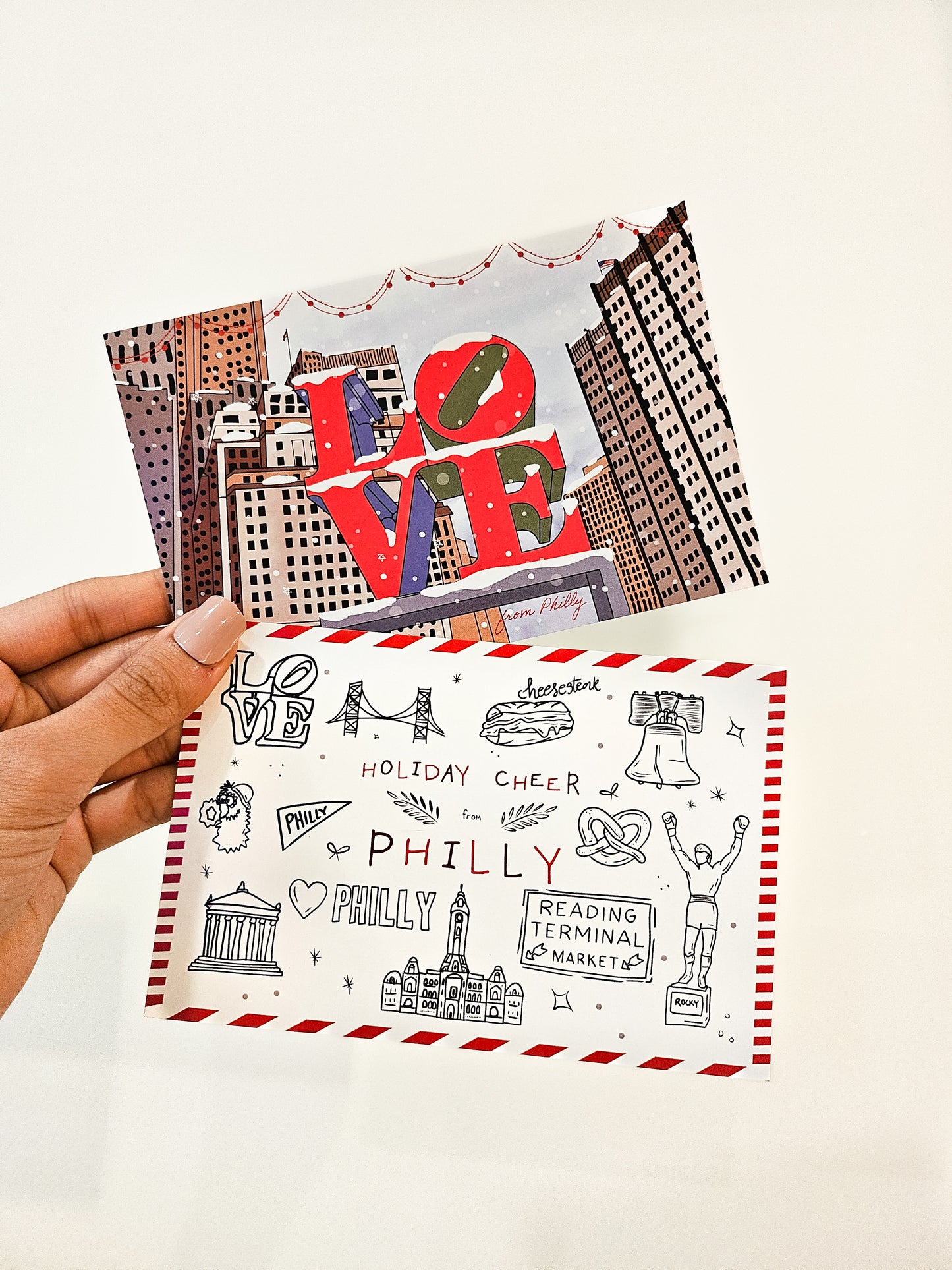 Philadelphia LOVE Holiday Postcard