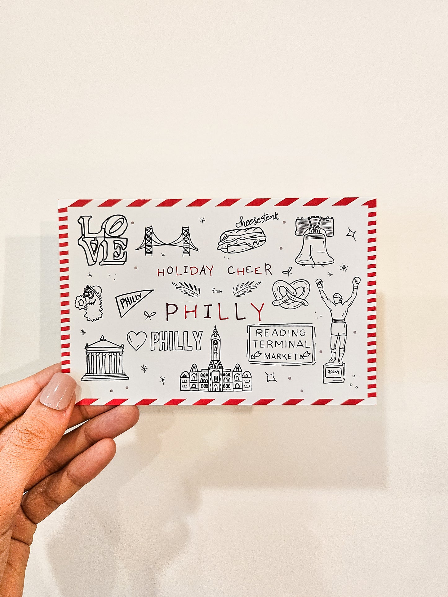 Philadelphia Holiday Icons Postcard