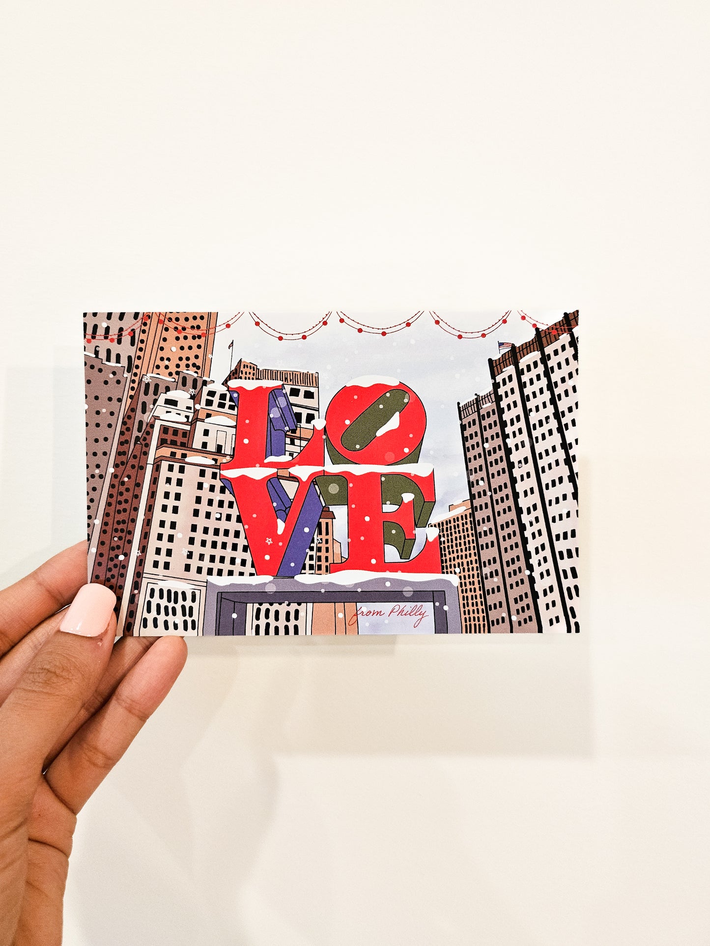 Philadelphia LOVE Holiday Postcard