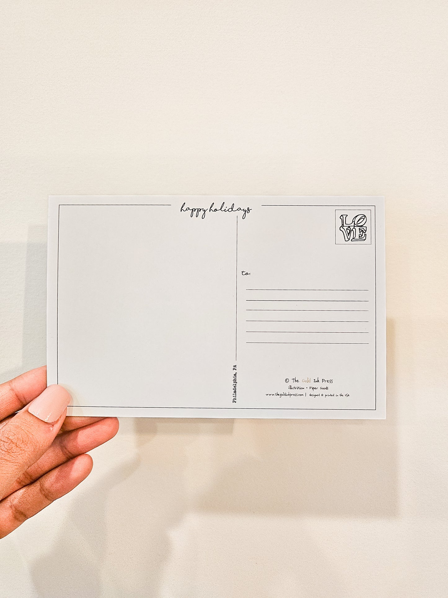 Philadelphia LOVE Holiday Postcard