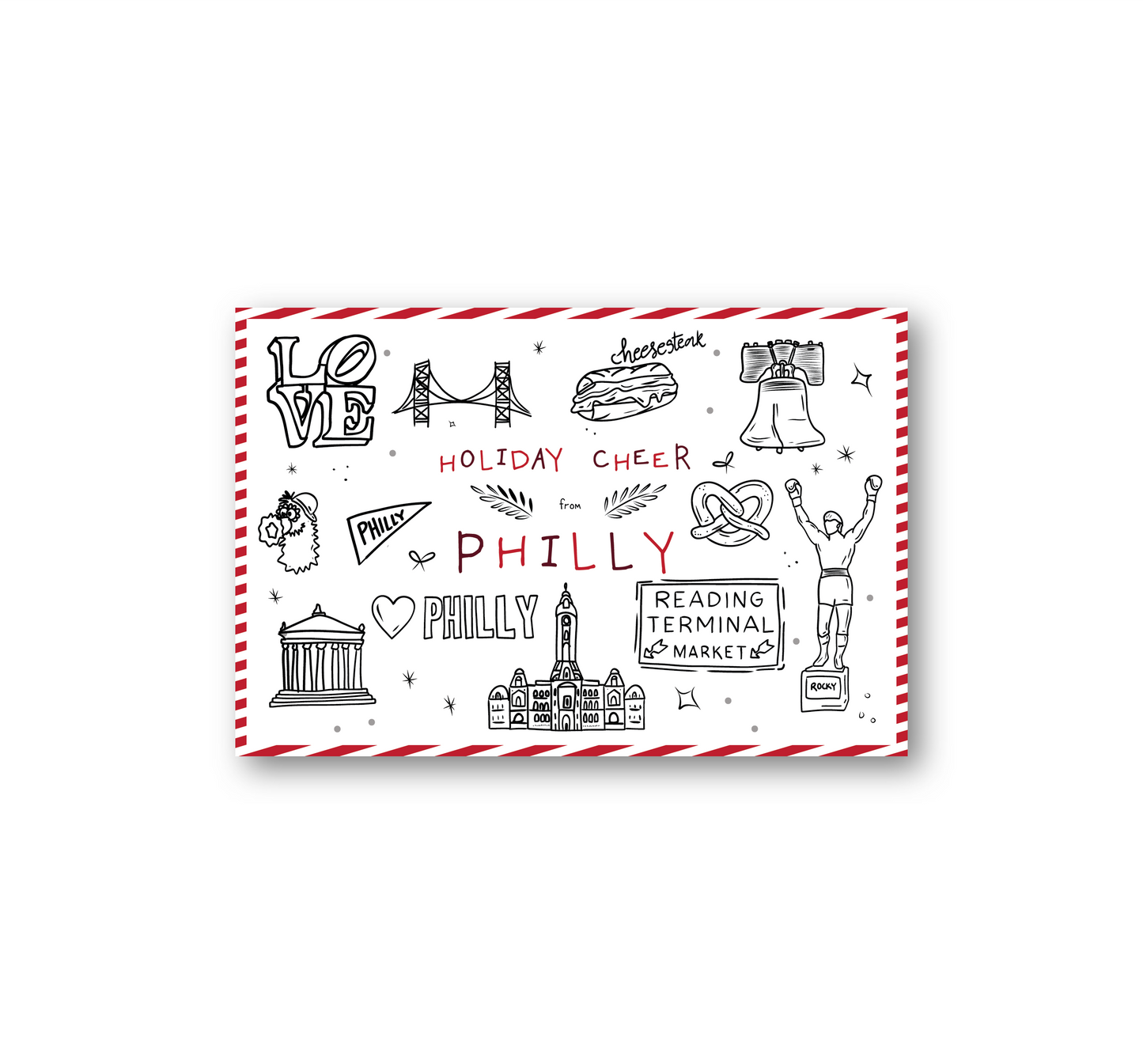 Philadelphia Holiday Icons Postcard