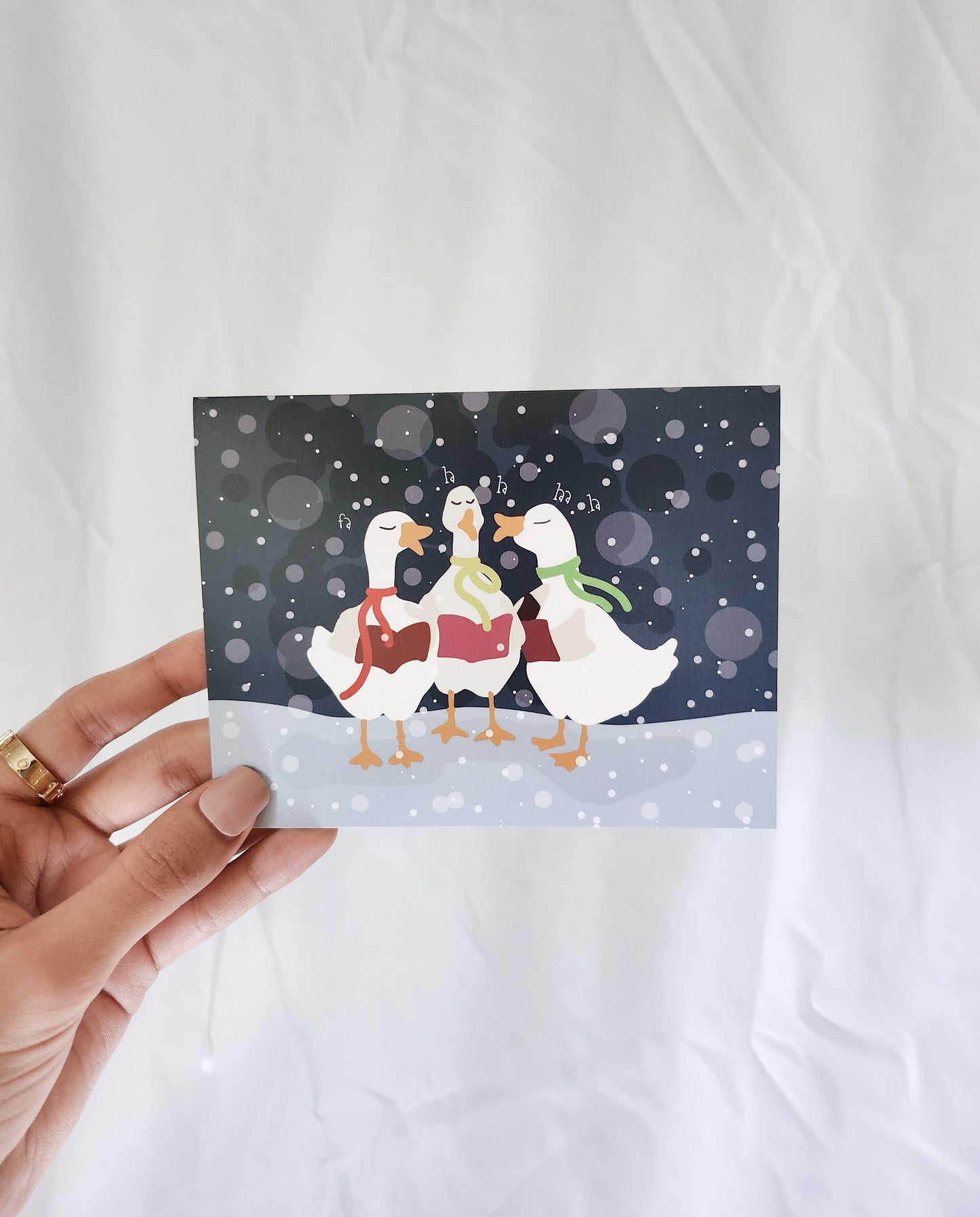 Goose Singing Holiday Greeting Card