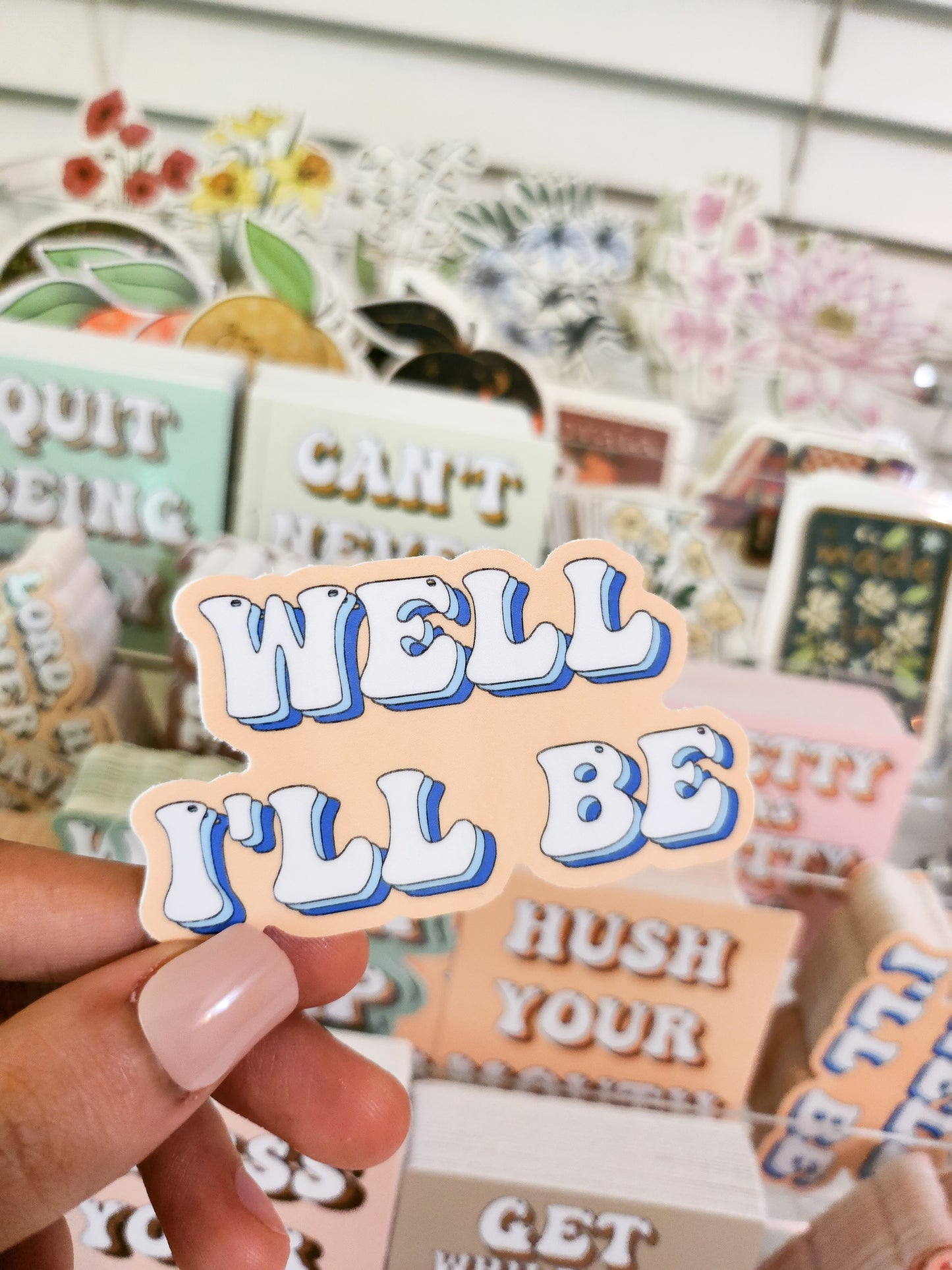 Well, I'll Be Sticker, Vinyl, 3 x 2in