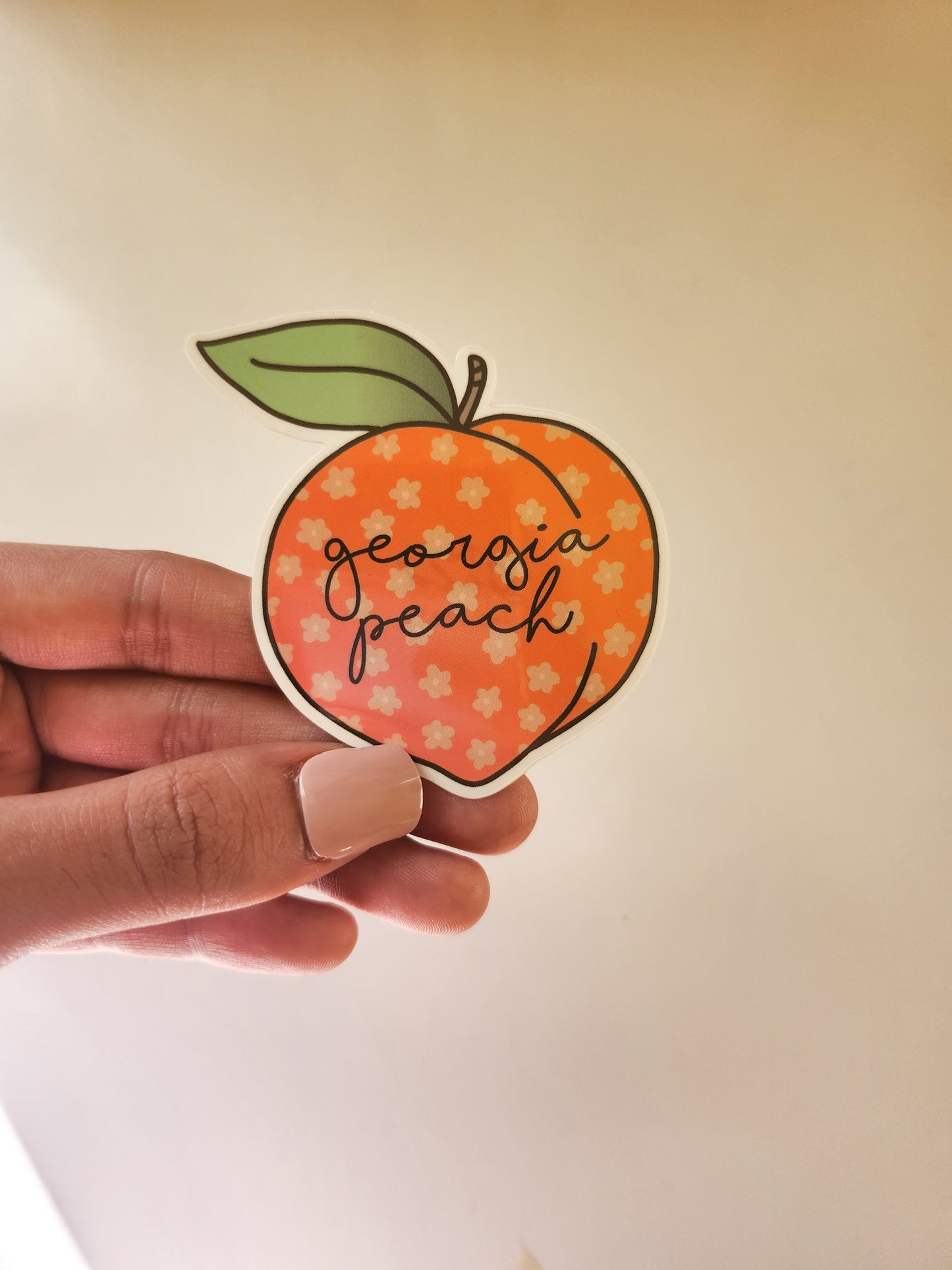 Georgia Peach Sticker in Orange, Vinyl, 2.5 x 2.5in