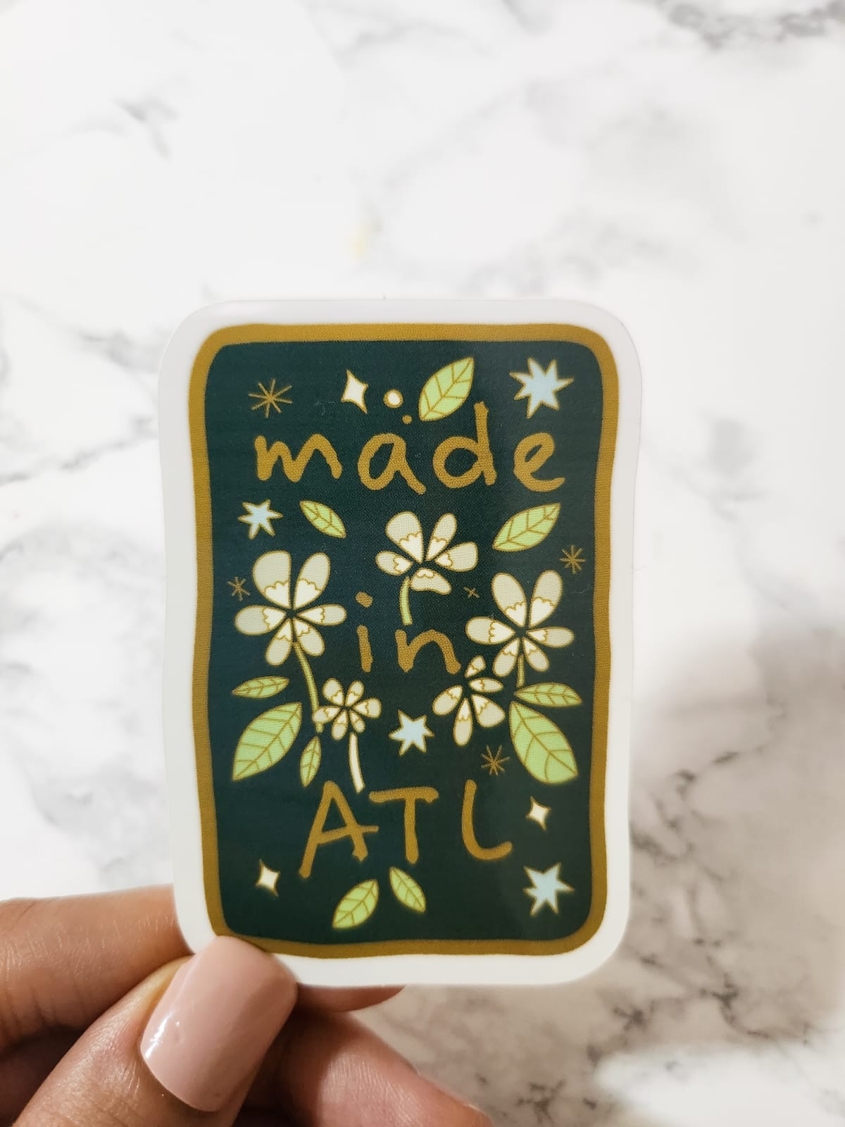 Made in ATL Sticker, Vinyl, 3 x 2.1in