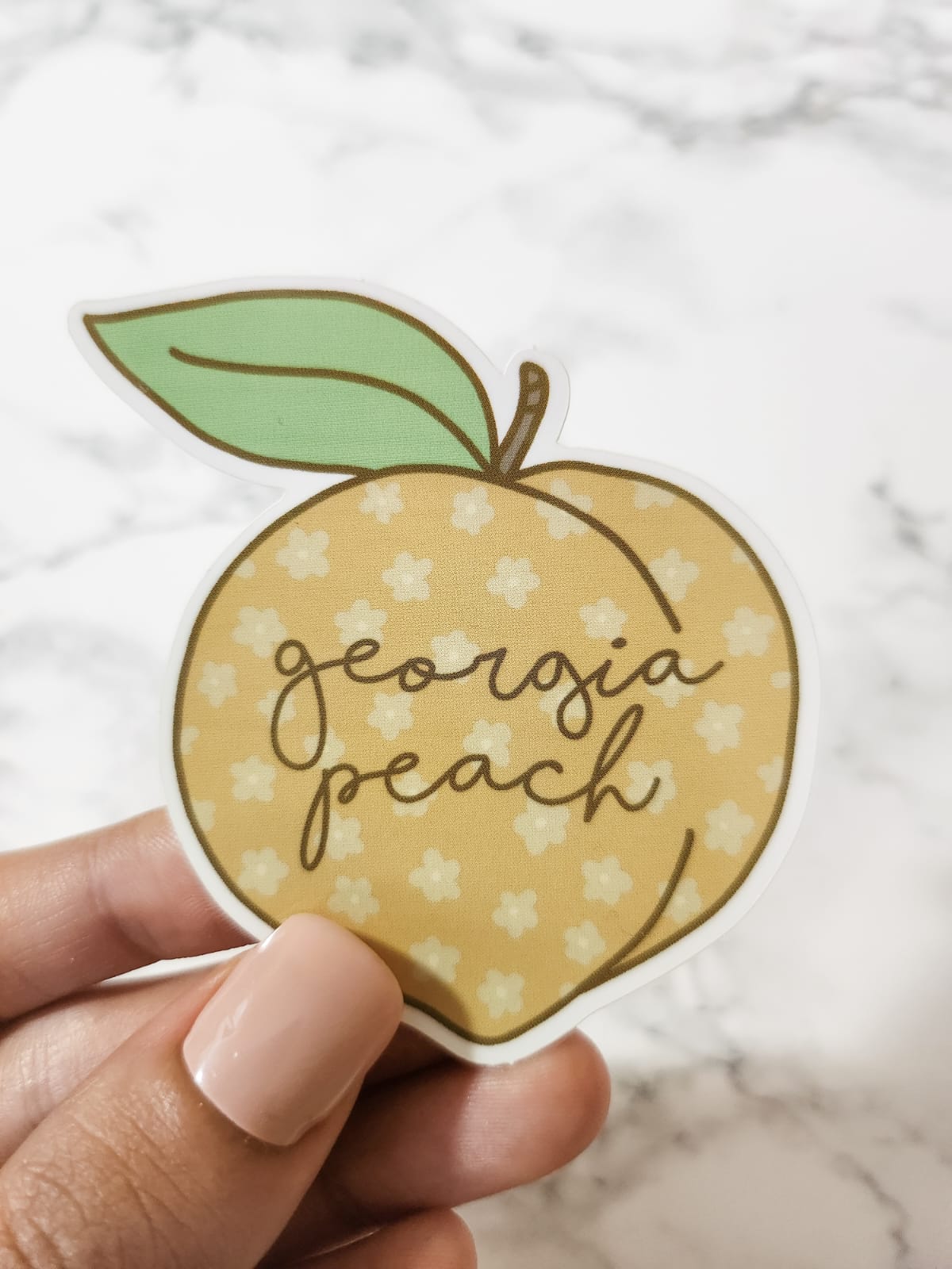 Georgia Peach Sticker, Vinyl, 2.5 x 2.5in