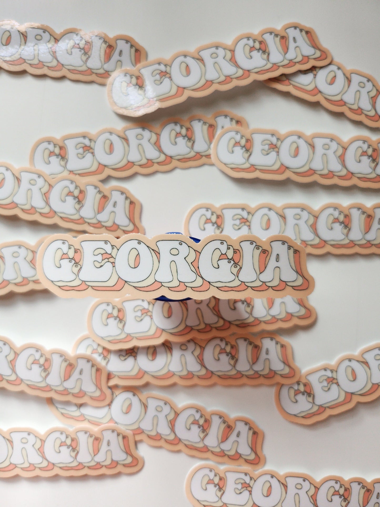 Georgia Sticker, Vinyl, 4 x 0.8 in | Retro/ Vintage Script