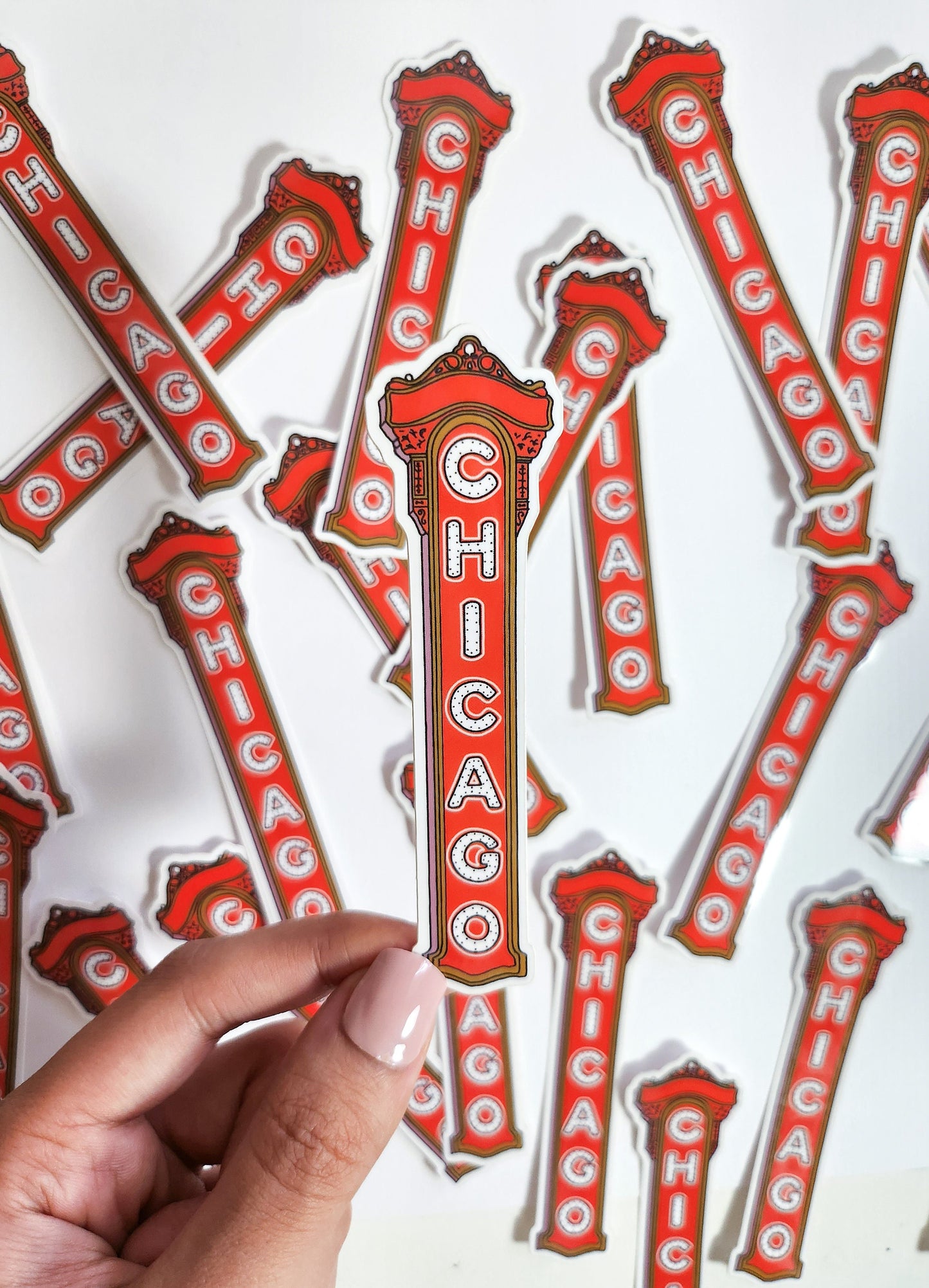 Chicago Theater Sign Sticker, 4x1in