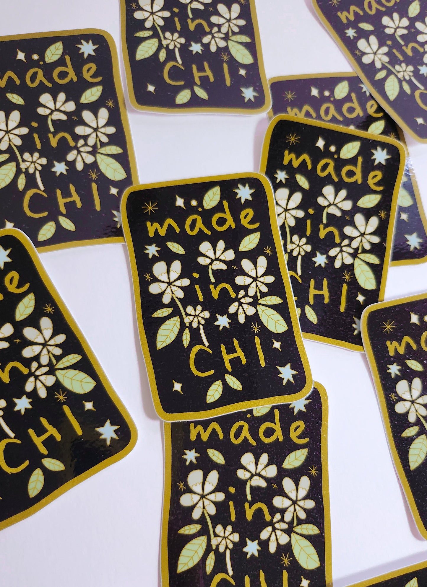 Made in Chicago Sticker, 3x2in