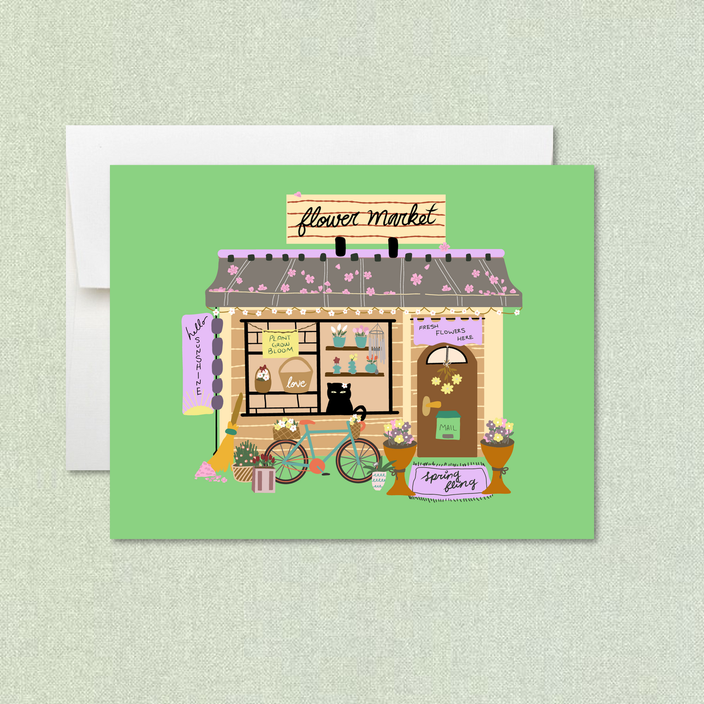 Spring Shop Greeting Card